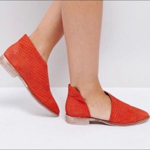 Free People Orange Royals Flats in Orange-Size 39